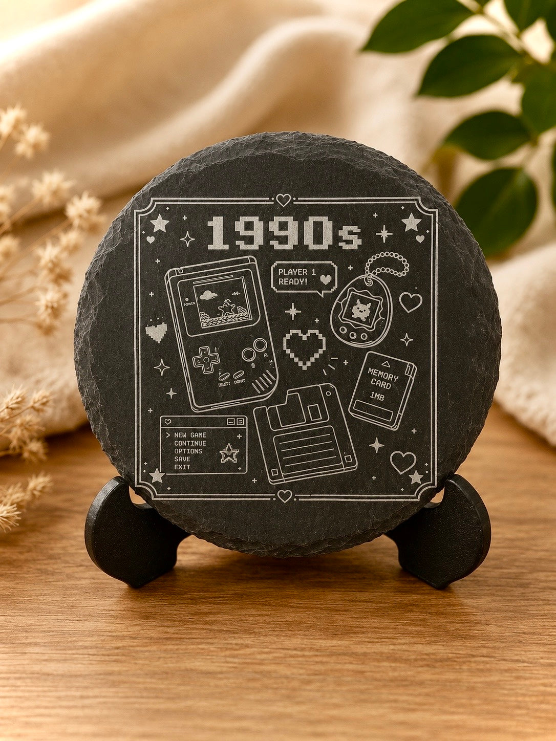 Glassbrikke skiffer sett med 4 - 1990